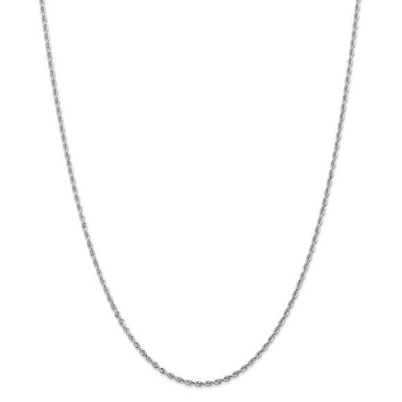 2mm, 14k White Gold D/C Quadruple Rope Chain Necklace, 20 Inch